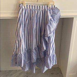 Who What Wear Blue & White Ruffle Skirt - Size M